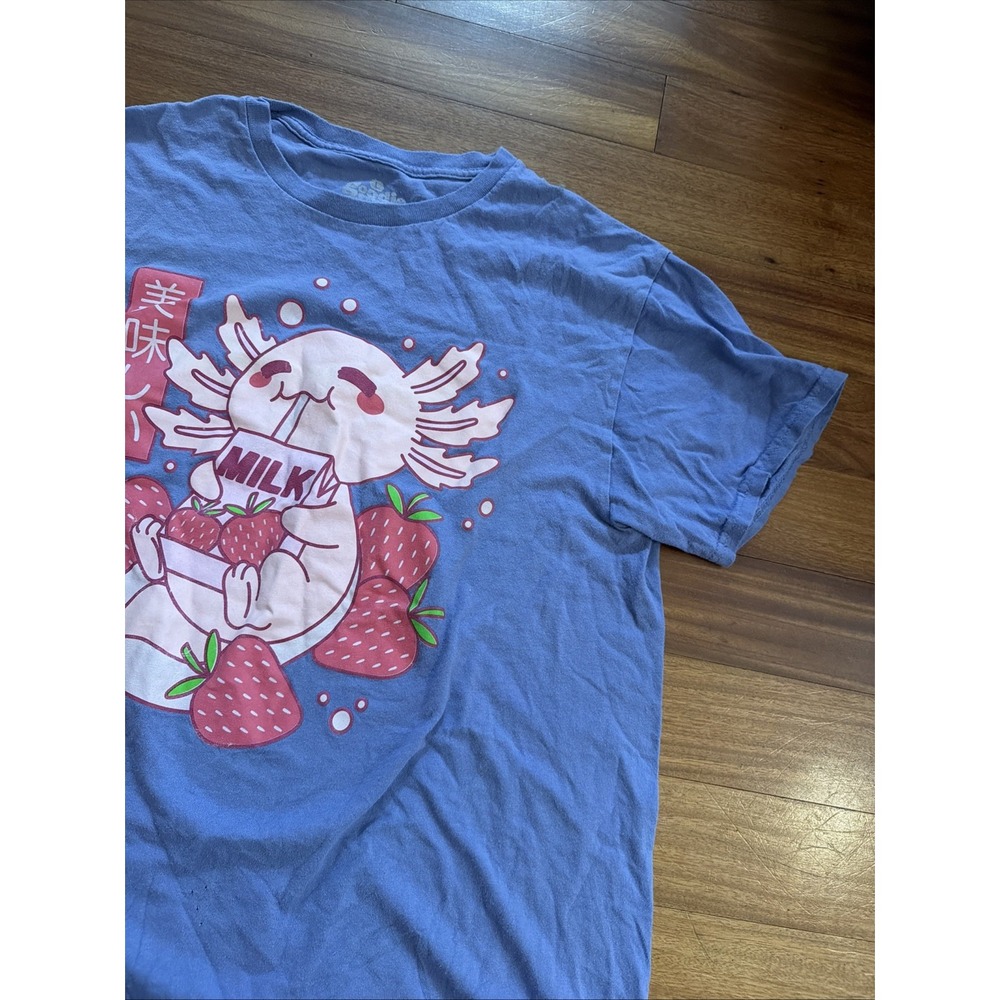Goodie Two Sleeves Axolotl Strawberry Milk T Shirt Womens Large Graphic Tee - Picture 3 of 5